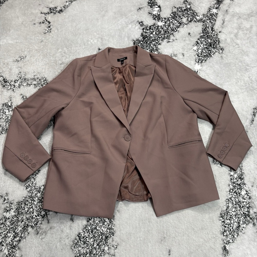 Torrid Womens Size 2 Mauve Pink Blazer Jacket One Button Lined Career Workwear